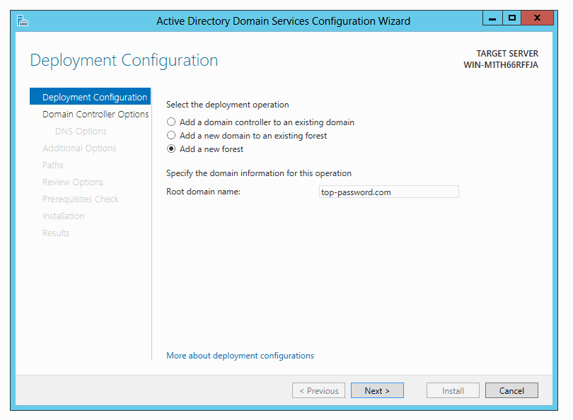 Active Directory Domain Services Configuration Wizard