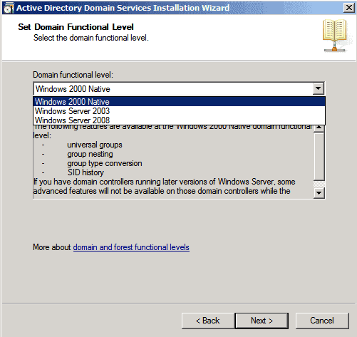 Active Directory Domain Services Installation Wizard