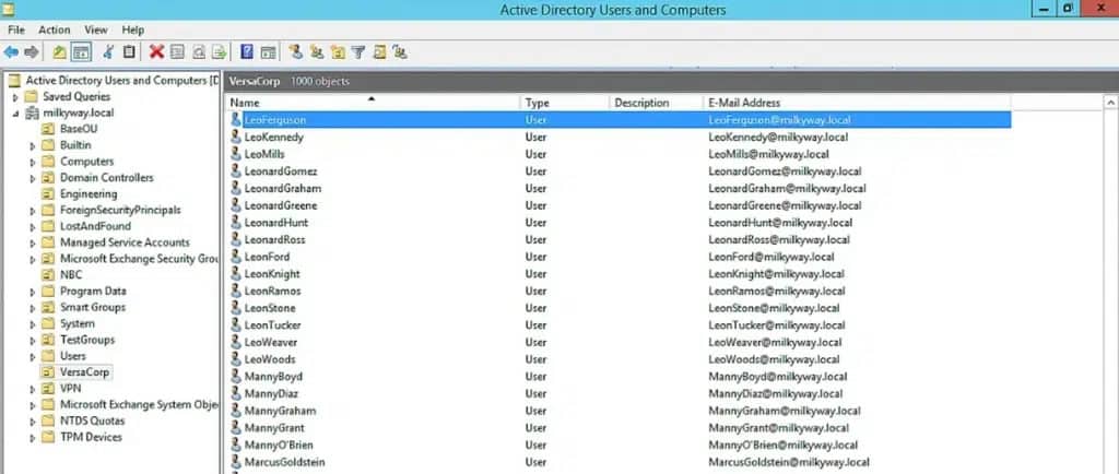 Active Directory Users and Computers