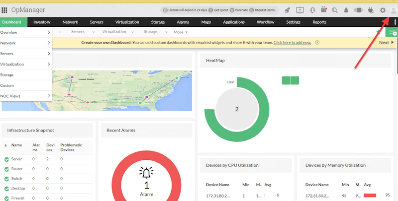 Registering OpManager