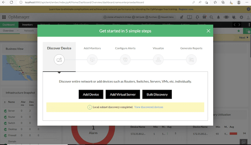 OpManager Essential advanced software configurations