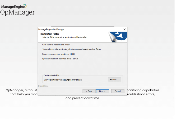 ManageEngine OpManager Download and installation process