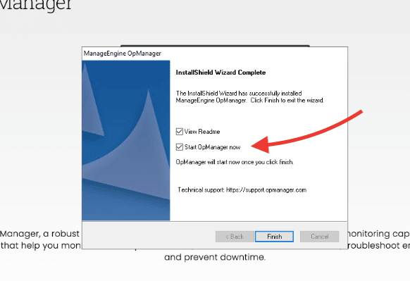 ManageEngine OpManager Download and installation process