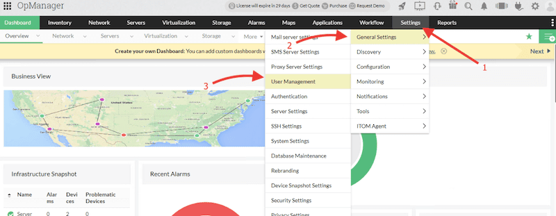 Configuring OpManager