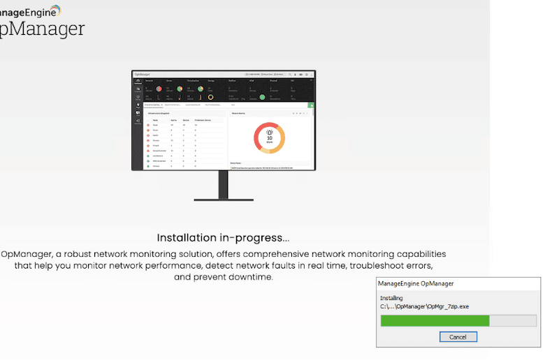 ManageEngine OpManager Download and installation process