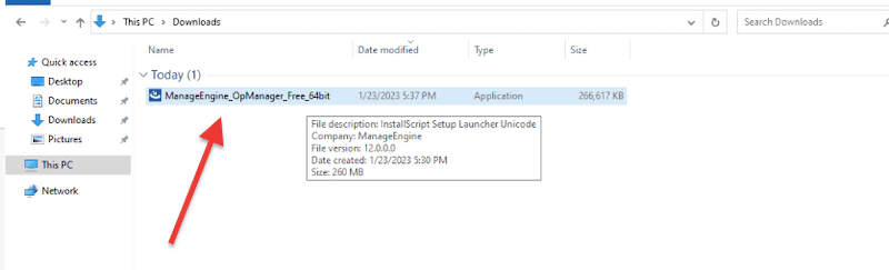 ManageEngine OpManager Download and installation process