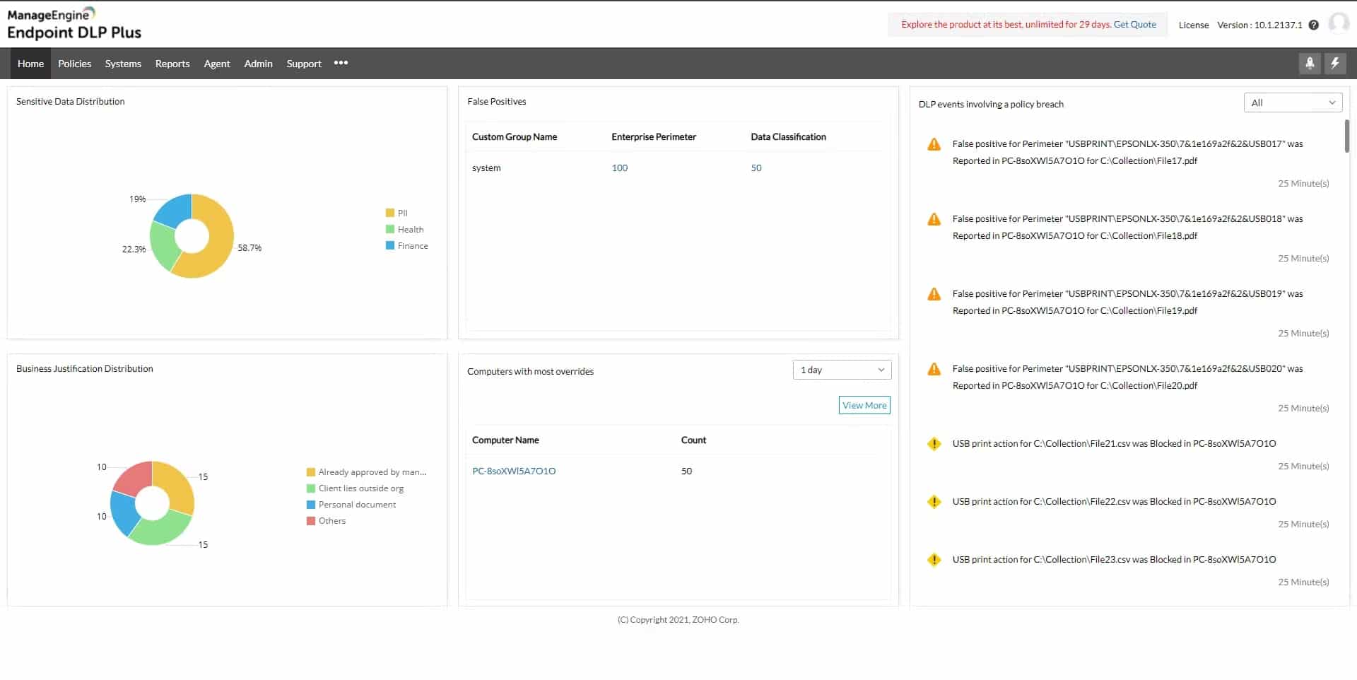 ManageEngine Endpoint DLP Plus