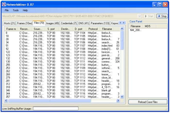 NetworkMiner Packet analyzer