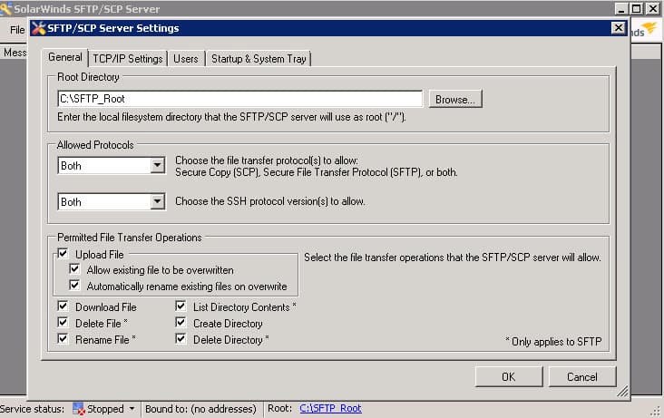 SolarWinds SFTP/SCP Server