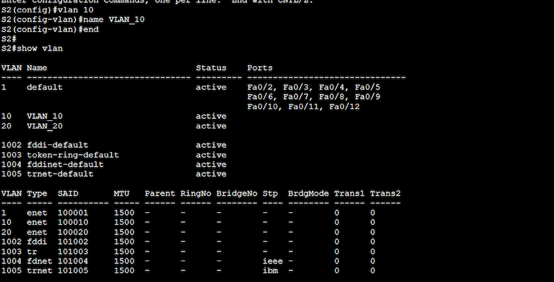 VLANs Configuration