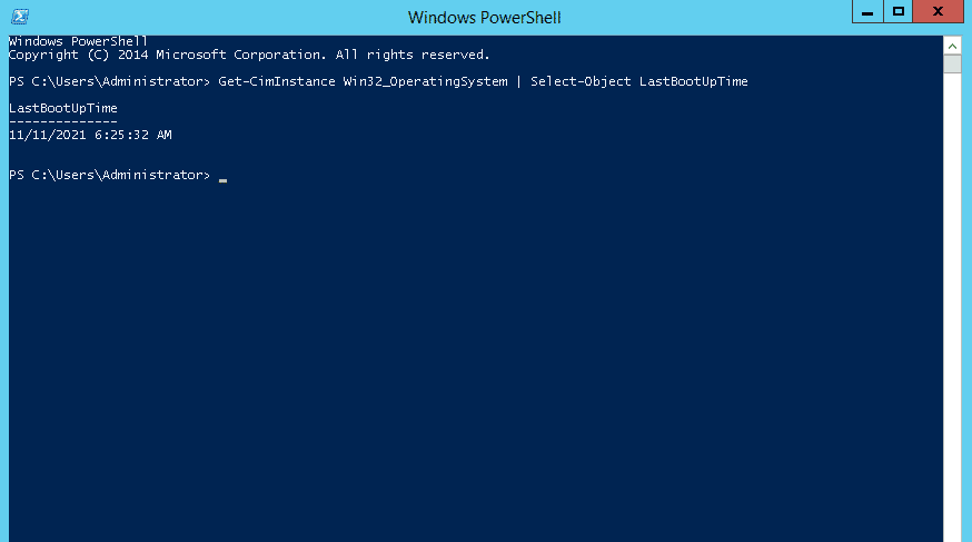 check uptime with powershell
