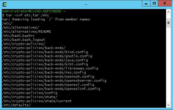 cygwin compress files