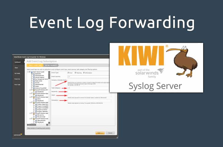 event log fowarding to syslog from windows server