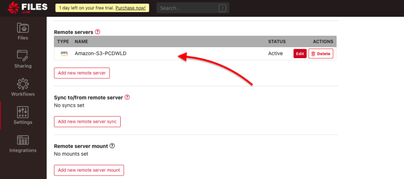 Files.com synchronization with your S3 Bucket