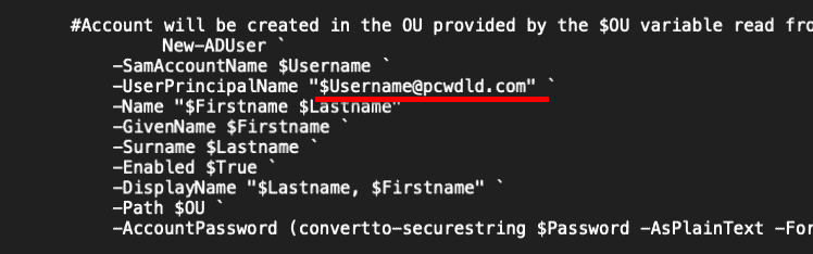 Update the UPN “UserPrincipalName”