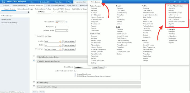 Cisco Device Administration Work Center