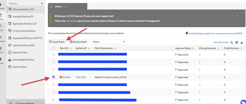 install a patch with ManageEngine Endpoint Central