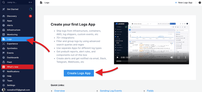 Create Logs App