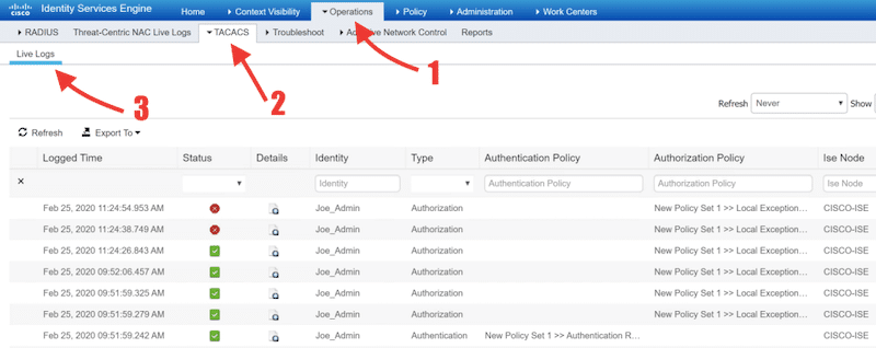 Query Cisco ISE with TACACS+