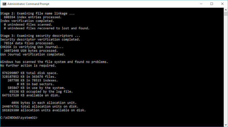 CHKDSK command