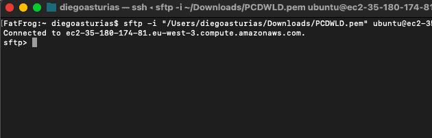 Connecting from an SFTP client using a key