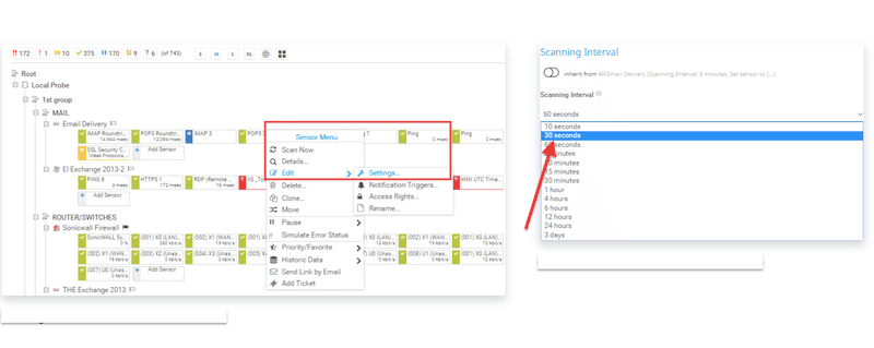 Configuring the Monitoring Intervals