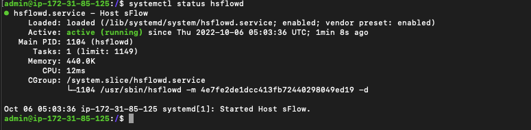 Host sFlow service status