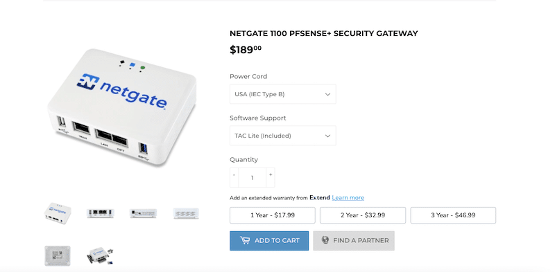 Netgate 1100 pfSense+ Security Gateway