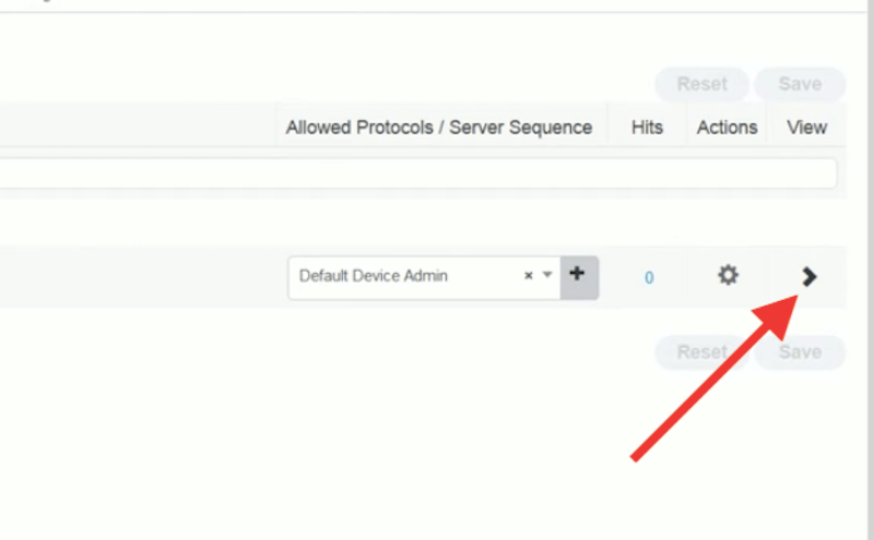 Policy sets configuration for the Cisco devices