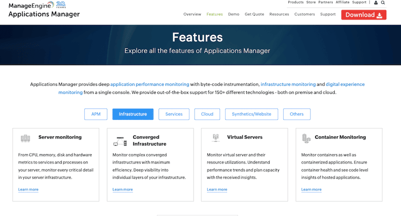ManageEngine Applications Manager Features