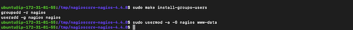 create a Nagios user and group 