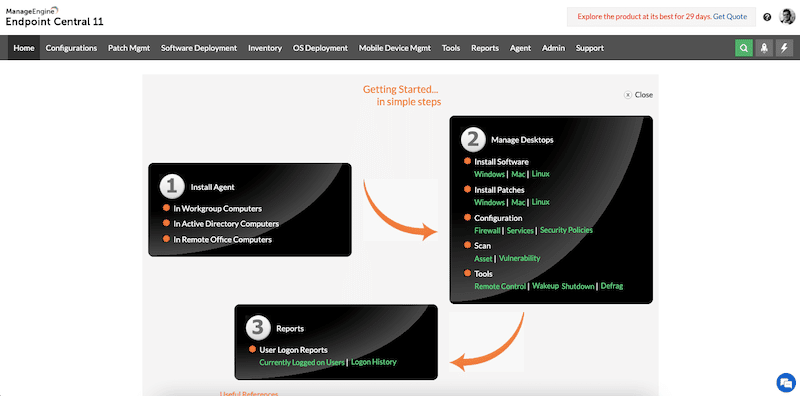 Getting started with Endpoint Central 