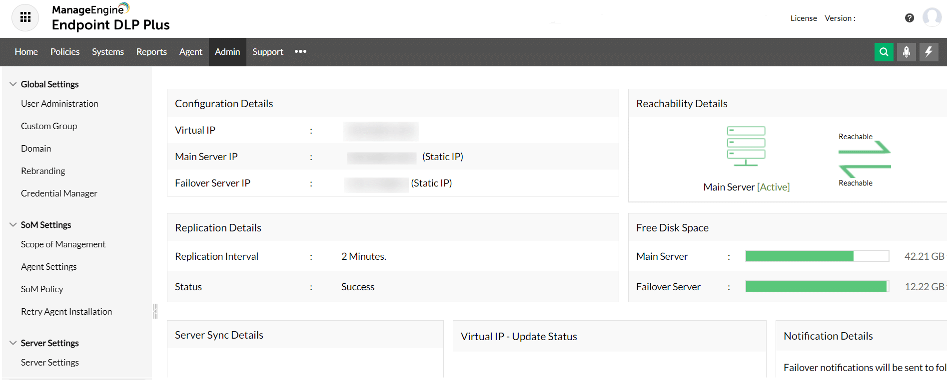 manage engine endpoint DLP Plus with-failover-server