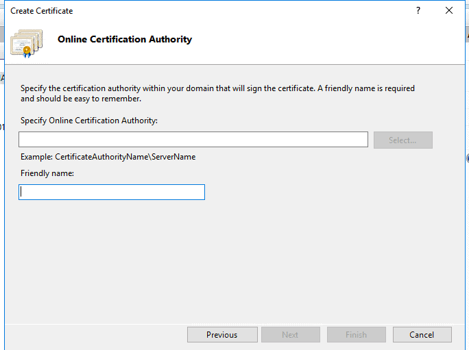 Specify the Online CA within your domain