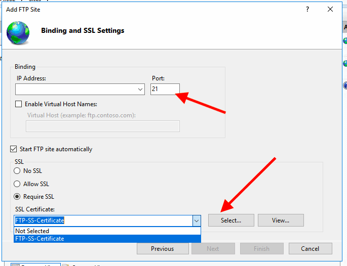 Bind the certificate to SSL