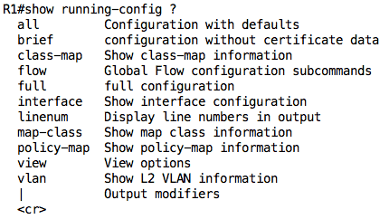 show-running-config question mark